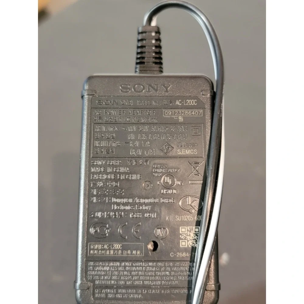 Sony Handy Cam Battery Charger‎ Power Cable AC-L200C AC Adaptor Tested Works